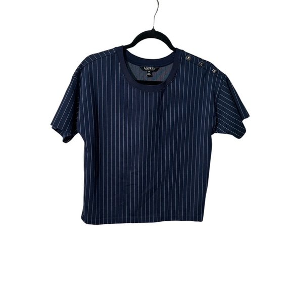 Ralph Lauren Navy Striped T-Shirt - Picture 3 of 11